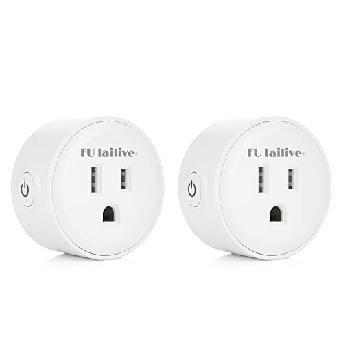 Smart Plug Compatible with Alexa & Google Assistant,Smart Outlet for Voice Control,Mini WiFi Socket with Timer Function,Remote Control,No Hub Required for Smart Home, Supports 2.4GHz Network (2 Pack)