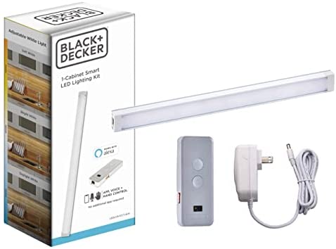 Luz inteligente para debajo del gabinete BLACK+DECKER, funciona con Alexa, LED ajustables, barra de 9", natural - A certificada para humanos