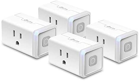 Kasa Smart Plug HS103P4, Smart Home Wi-Fi Outlet funciona con Alexa, Echo, Google Home e IFTTT, no requiere concentrador, control remoto, 15 A, certificado UL, paquete de 4, blanco