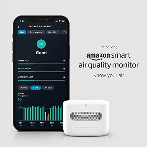 Presentamos el monitor inteligente de calidad del aire de Amazon: conozca su aire, funciona con Alexa: un dispositivo certificado para humanos