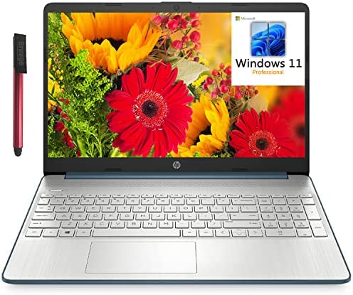 [Windows 11 Pro] HP 15 15.6" FHD 2022 Business Laptop, Hexa-Core AMD Ryzen 5 5500U (Beat i5-1135G7), 16GB DDR4 RAM, 512GB PCIe SSD, 802.11AC Wi-Fi, BTHDMI, Type-C, Blue spruce, unidad flash broag de 64 gb