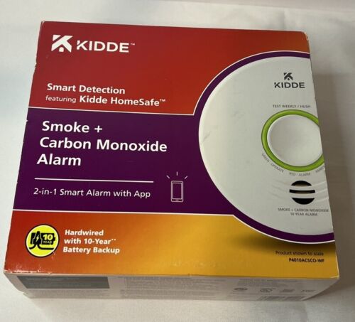 Detector de humo y monóxido de carbono Kidde, cableado con funciones inteligentes y voz