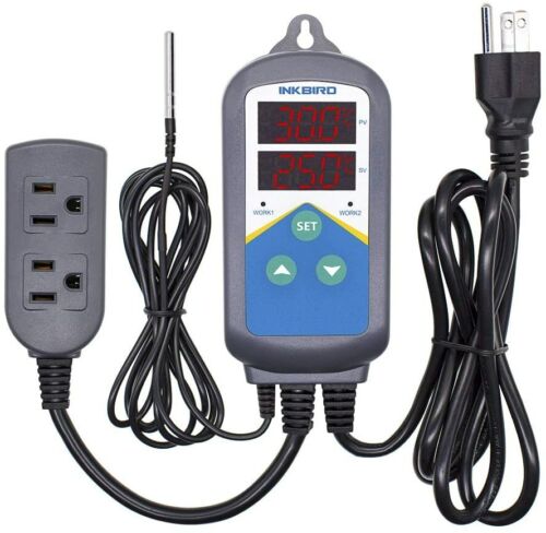 Termostato de calefacción doble Inkbird, controlador de temperatura inteligente precableado, Termostato de calefacción doble Inkbird, controlador de temperatura inteligente precableado, temporizador de 110V