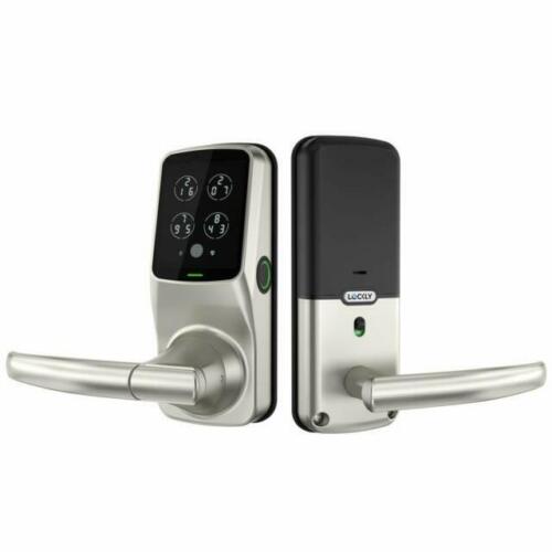 Lockly PGD628F Secure Plus Smart Lever Lock Bluetooth Impresión Brossed Nickel