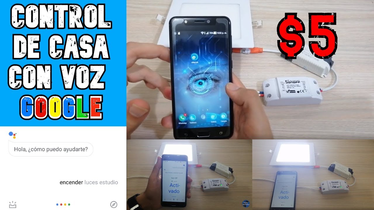 ⚡Encender luces con voz – Controla tu casa con Google ⚡Encender luces con voz - Controla tu casa con Google - por solo $5 - SonOff - Domótica💡📲