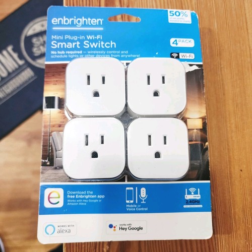 Enbrighten WiFi Micro Smart Switch Plug - Blanco (Paquete de 4)