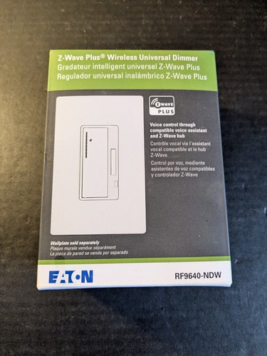 Eaton RF9640-NDW Control de voz inteligente Atenuador inteligente universal, blanco