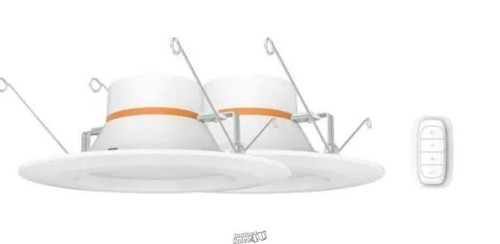 Embellecedor empotrable LED que cambia de color de 5" y 6" con interruptor de luz inteligente, paquete de 2