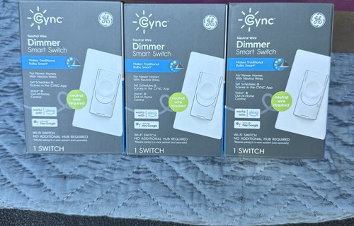 Atenuador de iluminación inteligente GE CYNC, requiere cable neutro, Bluetooth y 2,4 GHz